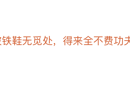 踏破铁鞋无觅处,得来全不费功夫